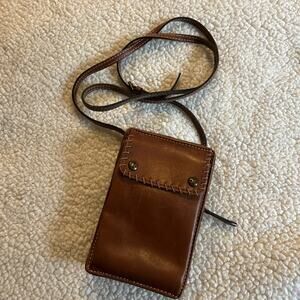 Patricia Nash Marinella Convertible Phone Bag Wristlet Leather Crossbody Brown